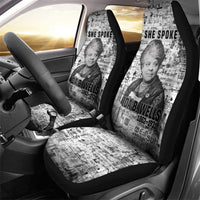 Ida B. Wells Car Seat Cover with Newspaper Collage Design Powerful Portrait Civil Rights and Free Press Tribute - Wonder Print Shop