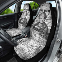 Ida B. Wells Car Seat Cover with Newspaper Collage Design Powerful Portrait Civil Rights and Free Press Tribute - Wonder Print Shop