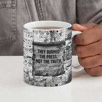 Ida B. Wells Ceramic Mug with Newspaper Collage Design Powerful Portrait Civil Rights and Free Press Tribute - Wonder Print Shop