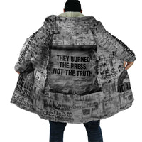 Ida B. Wells Cloak with Newspaper Collage Design Powerful Portrait Civil Rights and Free Press Tribute - Wonder Print Shop