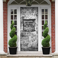 Ida B. Wells Door Cover with Newspaper Collage Design Powerful Portrait Civil Rights and Free Press Tribute - Wonder Print Shop