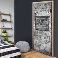Ida B. Wells Door Cover with Newspaper Collage Design Powerful Portrait Civil Rights and Free Press Tribute - Wonder Print Shop