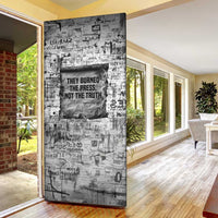 Ida B. Wells Door Cover with Newspaper Collage Design Powerful Portrait Civil Rights and Free Press Tribute - Wonder Print Shop