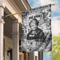 Ida B. Wells Garden Flag with Newspaper Collage Design Powerful Portrait Civil Rights and Free Press Tribute - Wonder Print Shop