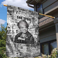 Ida B. Wells Garden Flag with Newspaper Collage Design Powerful Portrait Civil Rights and Free Press Tribute - Wonder Print Shop