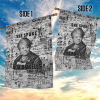Ida B. Wells Garden Flag with Newspaper Collage Design Powerful Portrait Civil Rights and Free Press Tribute - Wonder Print Shop