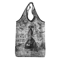 Ida B. Wells Grocery Bag with Newspaper Collage Design Powerful Portrait Civil Rights and Free Press Tribute - Wonder Print Shop
