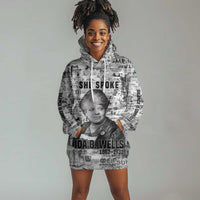 Ida B. Wells Hoodie Dress with Newspaper Collage Design Powerful Portrait Civil Rights and Free Press Tribute - Wonder Print Shop