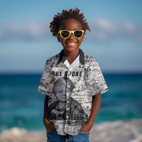 Ida B. Wells Kid Hawaiian Shirt with Newspaper Collage Design Powerful Portrait Civil Rights and Free Press Tribute - Wonder Print Shop