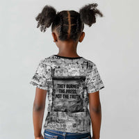 Ida B. Wells Kid T shirt with Newspaper Collage Design Powerful Portrait Civil Rights and Free Press Tribute - Wonder Print Shop