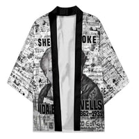 Ida B. Wells Kimono with Newspaper Collage Design Powerful Portrait Civil Rights and Free Press Tribute - Wonder Print Shop