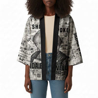 Ida B. Wells Kimono with Newspaper Collage Design Powerful Portrait Civil Rights and Free Press Tribute - Wonder Print Shop