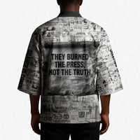 Ida B. Wells Kimono with Newspaper Collage Design Powerful Portrait Civil Rights and Free Press Tribute - Wonder Print Shop