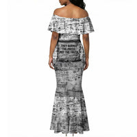 Ida B. Wells Mermaid Dress with Newspaper Collage Design Powerful Portrait Civil Rights and Free Press Tribute - Wonder Print Shop