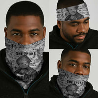 Ida B. Wells Neck Gaiter with Newspaper Collage Design Powerful Portrait Civil Rights and Free Press Tribute - Wonder Print Shop