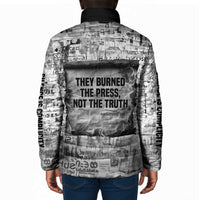 Ida B. Wells Padded Jacket with Newspaper Collage Design Powerful Portrait Civil Rights and Free Press Tribute - Wonder Print Shop