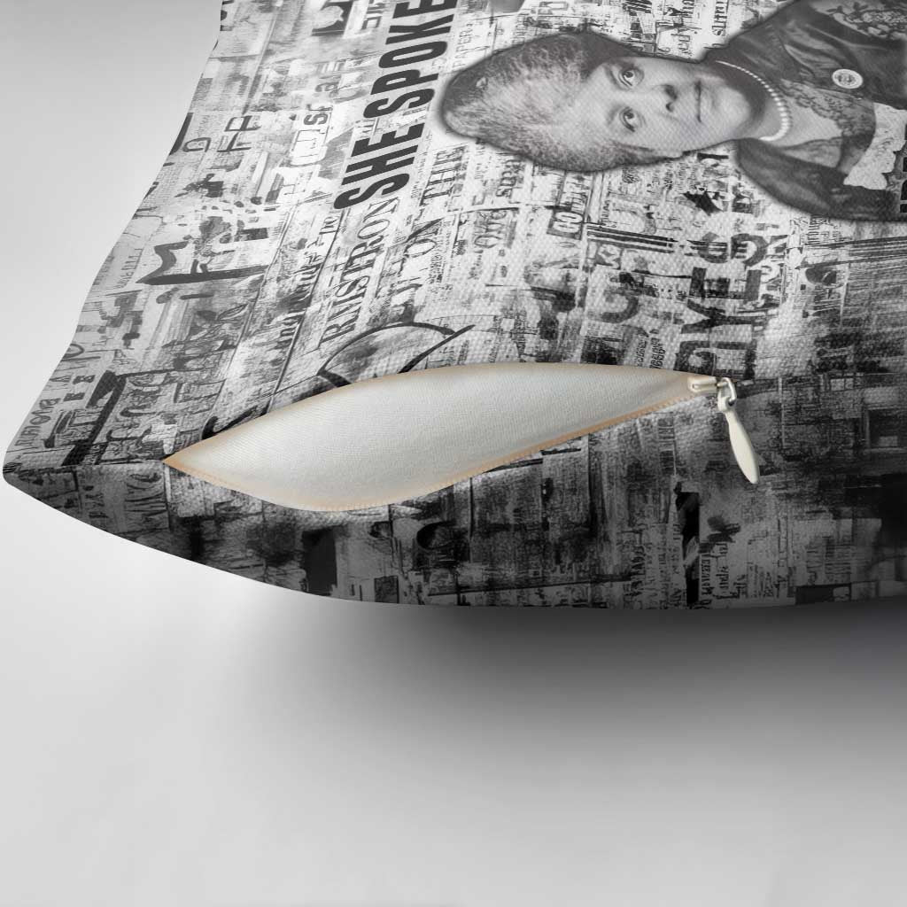Ida B. Wells Pillow Cover with Newspaper Collage Design Powerful Portrait Civil Rights and Free Press Tribute - Wonder Print Shop