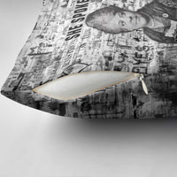 Ida B. Wells Pillow Cover with Newspaper Collage Design Powerful Portrait Civil Rights and Free Press Tribute - Wonder Print Shop