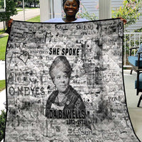 Ida B. Wells Quilt with Newspaper Collage Design Powerful Portrait Civil Rights and Free Press Tribute - Wonder Print Shop