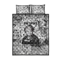 Ida B. Wells Quilt Bed Set with Newspaper Collage Design Powerful Portrait Civil Rights and Free Press Tribute - Wonder Print Shop