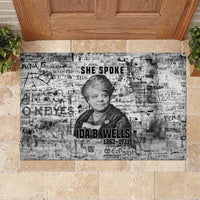 Ida B. Wells Rubber Doormat with Newspaper Collage Design Powerful Portrait Civil Rights and Free Press Tribute - Wonder Print Shop