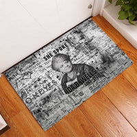 Ida B. Wells Rubber Doormat with Newspaper Collage Design Powerful Portrait Civil Rights and Free Press Tribute - Wonder Print Shop