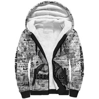 Ida B. Wells Sherpa Hoodie with Newspaper Collage Design Powerful Portrait Civil Rights and Free Press Tribute - Wonder Print Shop