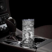 Ida B. Wells Skinny Tumbler with Newspaper Collage Design Powerful Portrait Civil Rights and Free Press Tribute - undefined