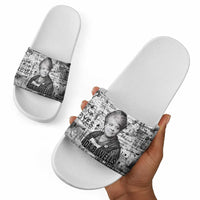 Ida B. Wells Slide Sandals with Newspaper Collage Design Powerful Portrait Civil Rights and Free Press Tribute - Wonder Print Shop