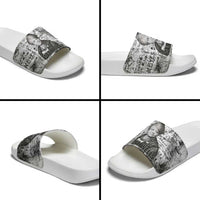 Ida B. Wells Slide Sandals with Newspaper Collage Design Powerful Portrait Civil Rights and Free Press Tribute - Wonder Print Shop