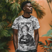 Ida B. Wells T shirt with Newspaper Collage Design Powerful Portrait Civil Rights and Free Press Tribute - Wonder Print Shop