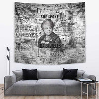 Ida B. Wells Tapestry with Newspaper Collage Design Powerful Portrait Civil Rights and Free Press Tribute - Wonder Print Shop