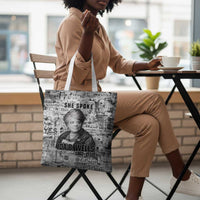 Ida B. Wells Tote Bag with Newspaper Collage Design Powerful Portrait Civil Rights and Free Press Tribute - Wonder Print Shop