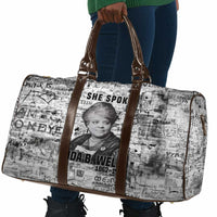 Ida B. Wells Travel Bag with Newspaper Collage Design Powerful Portrait Civil Rights and Free Press Tribute - Wonder Print Shop