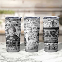 Ida B. Wells Tumbler Cup with Newspaper Collage Design Powerful Portrait Civil Rights and Free Press Tribute - Wonder Print Shop
