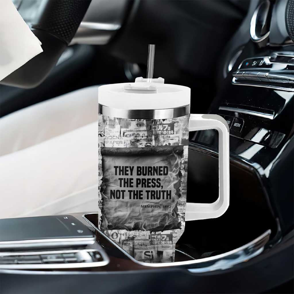 Ida B. Wells Tumbler With Handle with Newspaper Collage Design Powerful Portrait Civil Rights and Free Press Tribute - Wonder Print Shop