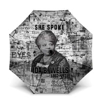 Ida B. Wells Umbrella with Newspaper Collage Design Powerful Portrait Civil Rights and Free Press Tribute - Wonder Print Shop