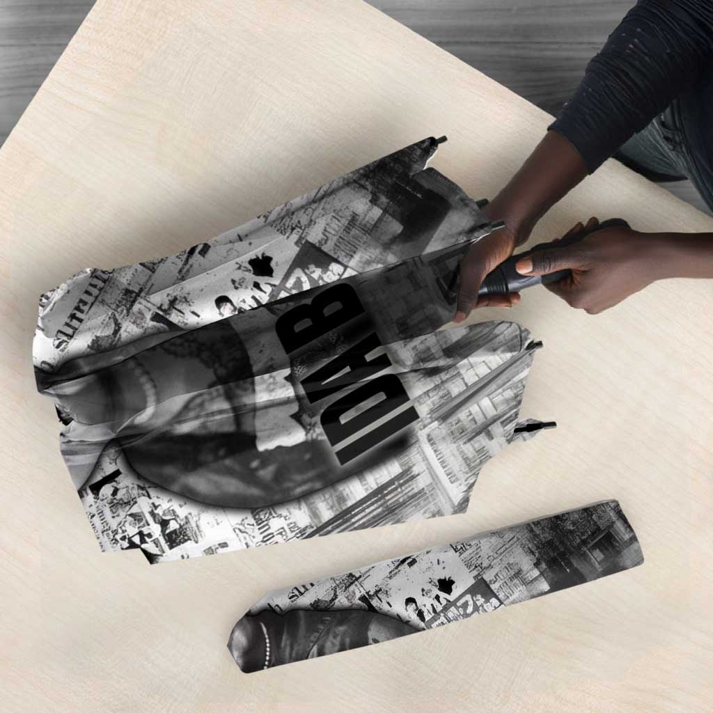 Ida B. Wells Umbrella with Newspaper Collage Design Powerful Portrait Civil Rights and Free Press Tribute - Wonder Print Shop