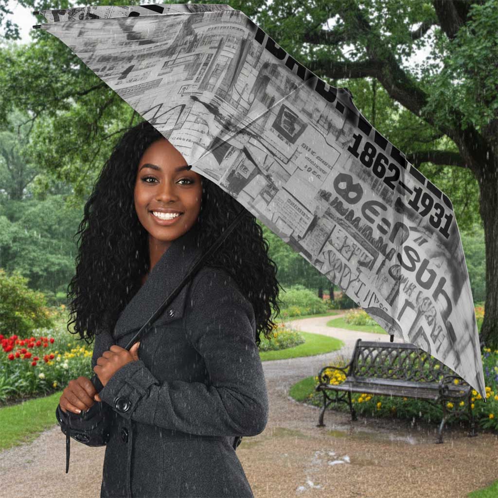 Ida B. Wells Umbrella with Newspaper Collage Design Powerful Portrait Civil Rights and Free Press Tribute - Wonder Print Shop