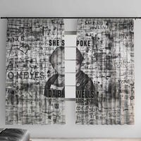 Ida B. Wells Window Curtain with Newspaper Collage Design Powerful Portrait Civil Rights and Free Press Tribute - Wonder Print Shop