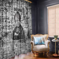 Ida B. Wells Window Curtain with Newspaper Collage Design Powerful Portrait Civil Rights and Free Press Tribute - Wonder Print Shop