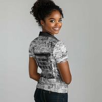 Ida B. Wells Women Polo Shirt with Newspaper Collage Design Powerful Portrait Civil Rights and Free Press Tribute - Wonder Print Shop