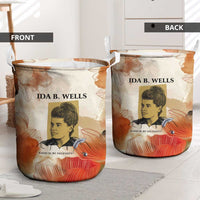Ida B. Wells Laundry Basket with Floral Pen Design Illustrated Portrait Civil Rights and Journalism Tribute - Wonder Print Shop