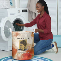 Ida B. Wells Laundry Basket with Floral Pen Design Illustrated Portrait Civil Rights and Journalism Tribute - Wonder Print Shop