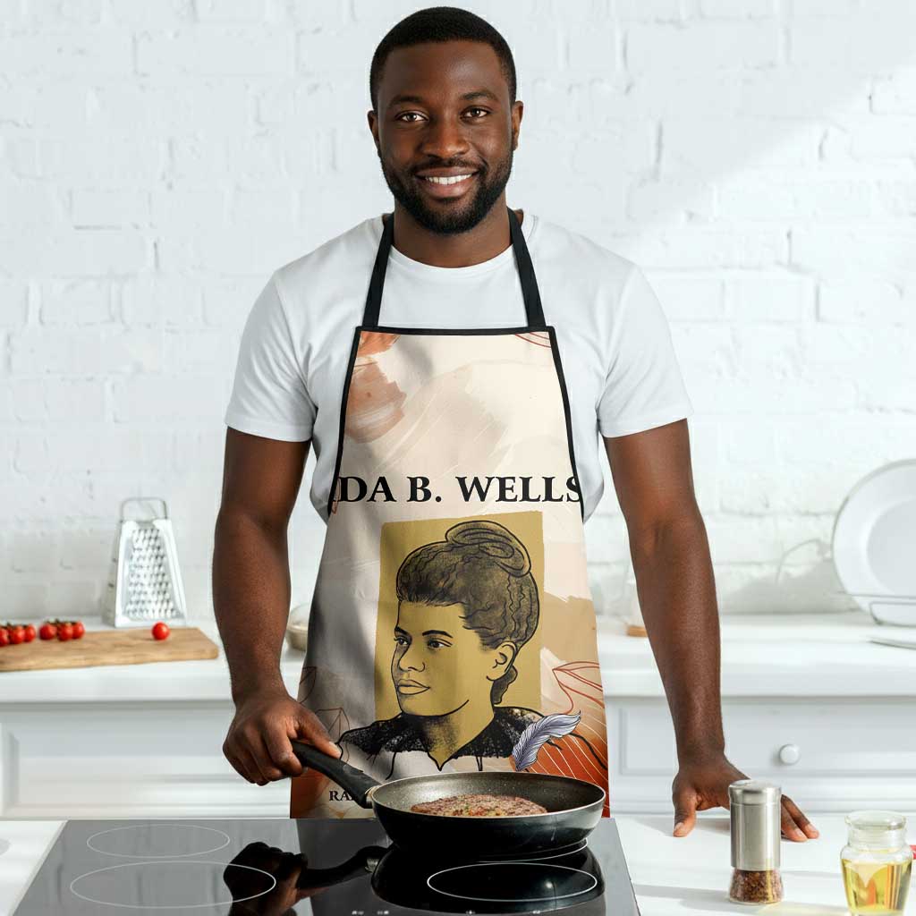 Ida B. Wells Apron with Floral Pen Design Illustrated Portrait Civil Rights and Journalism Tribute - Wonder Print Shop