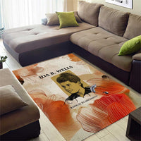 Ida B. Wells Area Rug with Floral Pen Design Illustrated Portrait Civil Rights and Journalism Tribute - Wonder Print Shop