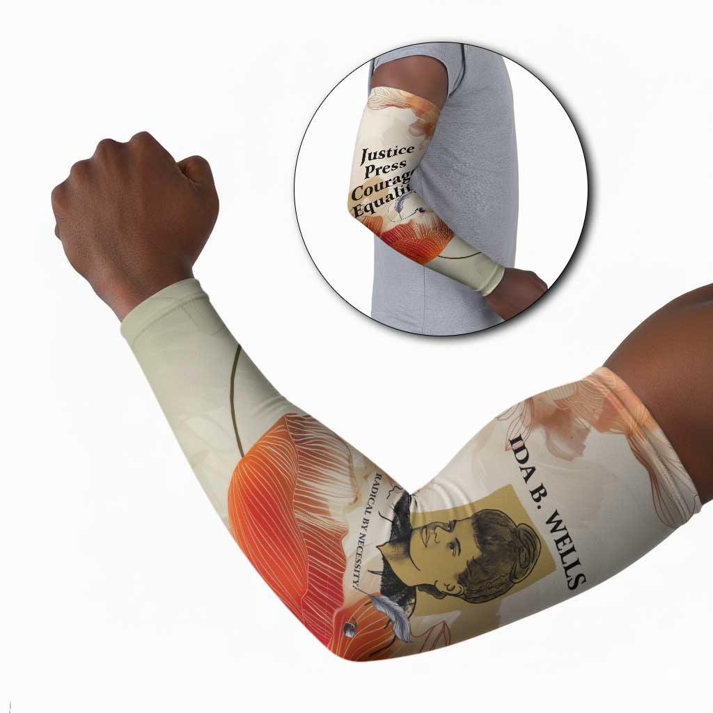 Ida B. Wells Arm Sleeves with Floral Pen Design Illustrated Portrait Civil Rights and Journalism Tribute - Wonder Print Shop