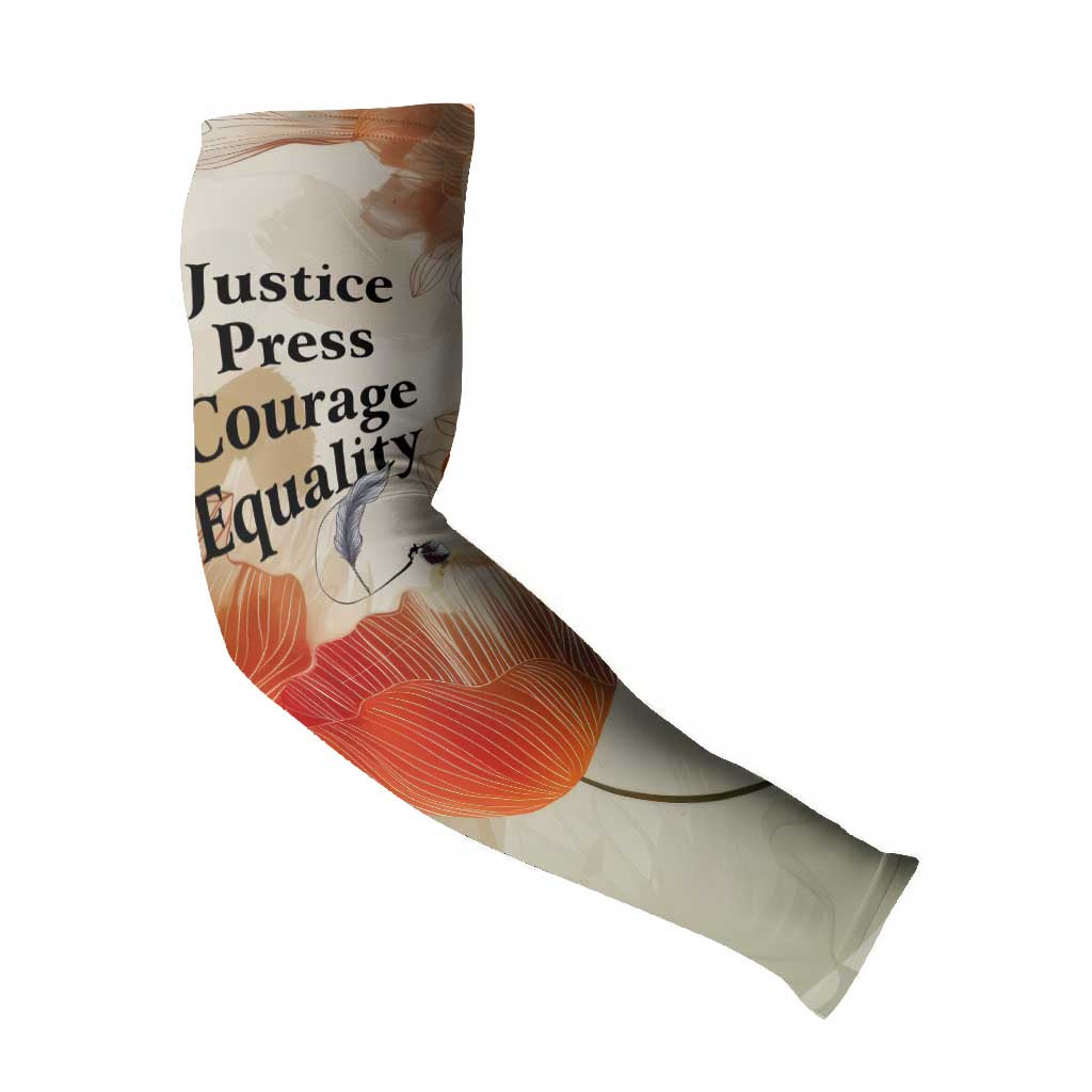 Ida B. Wells Arm Sleeves with Floral Pen Design Illustrated Portrait Civil Rights and Journalism Tribute - Wonder Print Shop