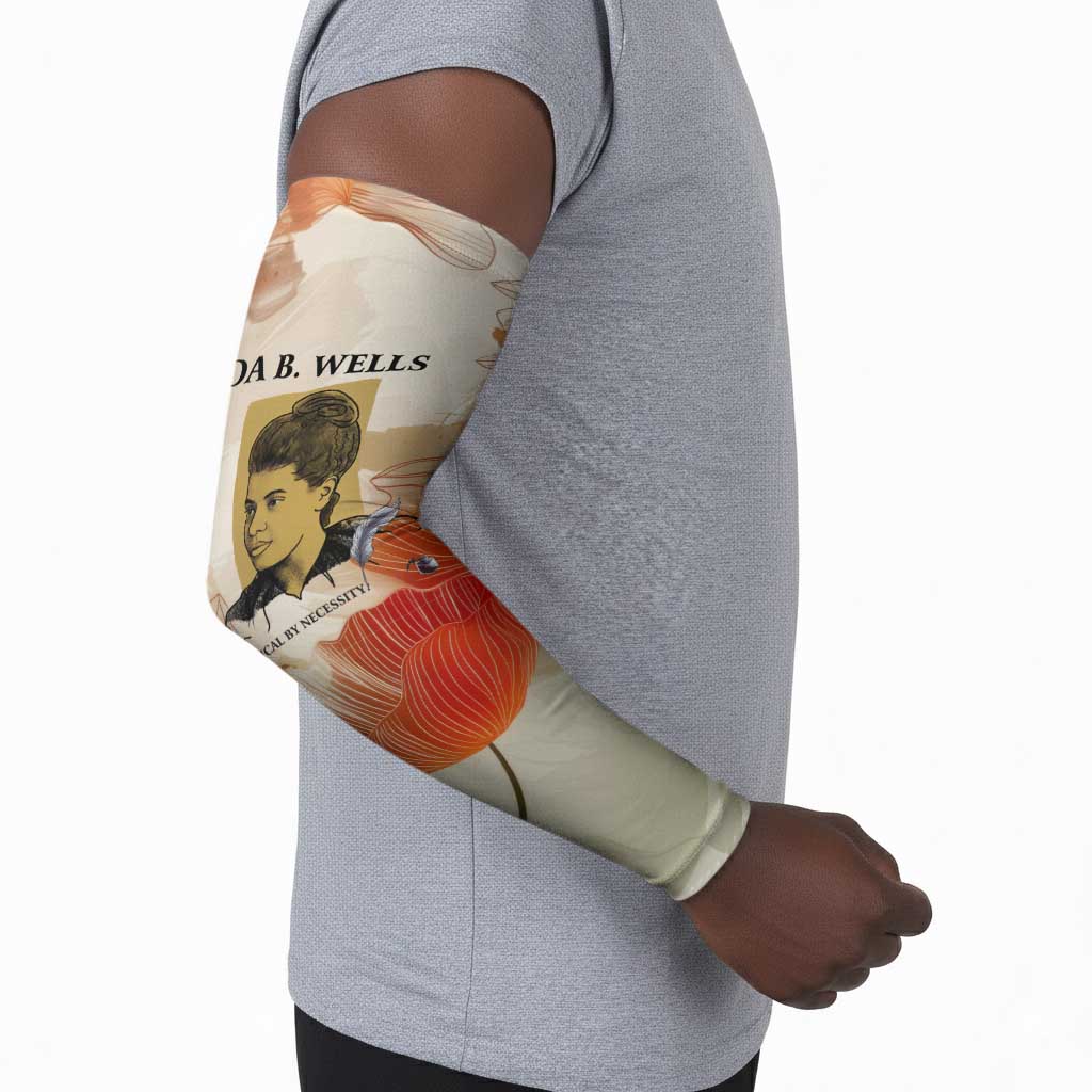 Ida B. Wells Arm Sleeves with Floral Pen Design Illustrated Portrait Civil Rights and Journalism Tribute - Wonder Print Shop
