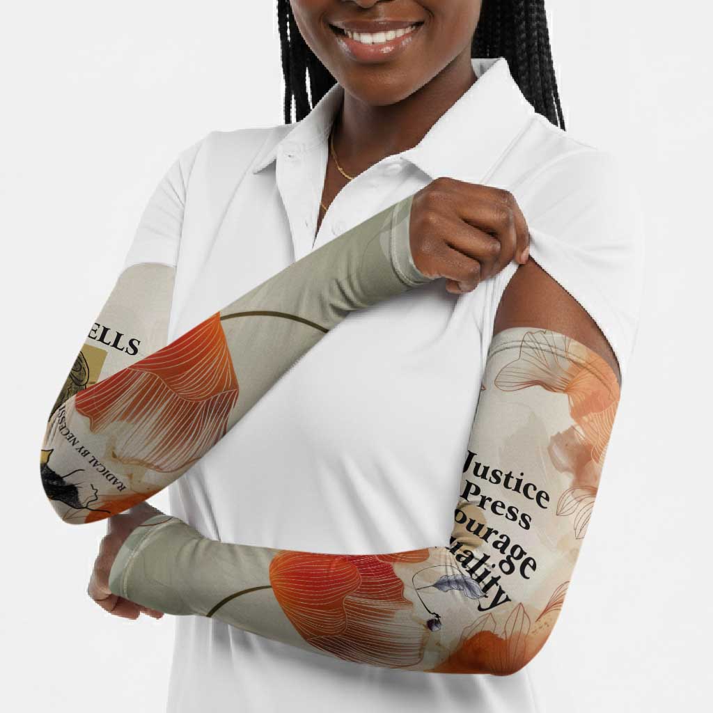 Ida B. Wells Arm Sleeves with Floral Pen Design Illustrated Portrait Civil Rights and Journalism Tribute - Wonder Print Shop